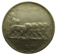 Load image into Gallery viewer, 1925 Italy 50 Centesimi Coin
