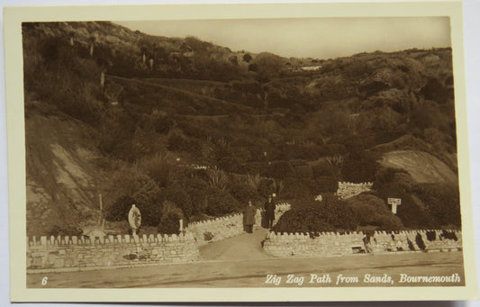 Vintage Postcard of the Zig Zag Path from Sands, Bournemouth