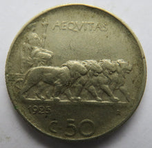 Load image into Gallery viewer, 1925 Italy 50 Centesimi Coin
