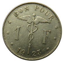 Load image into Gallery viewer, 1923 Belgium One Franc Coin
