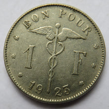 Load image into Gallery viewer, 1923 Belgium One Franc Coin
