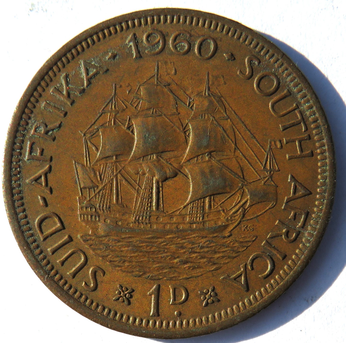 1960 Queen Elizabeth II South Africa One Penny Coin