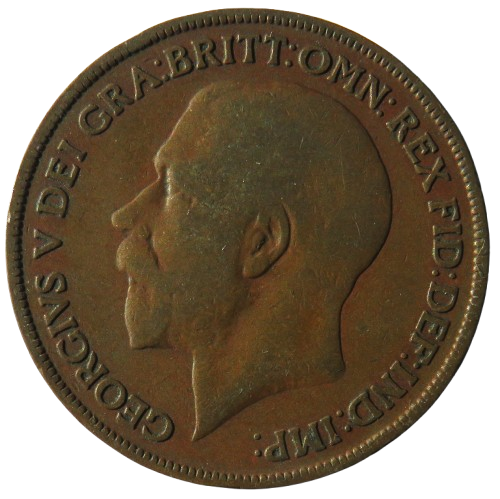 1918-KN King George V One Penny Coin - Great Britain