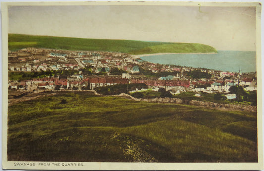Vintage Postcard of Swanage from the Quarries