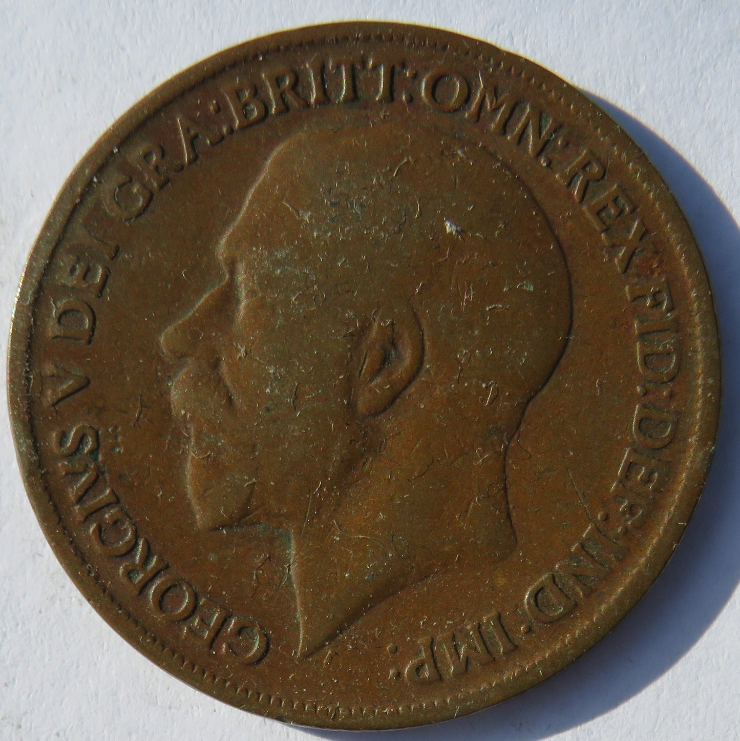 1918-KN King George V One Penny Coin - Great Britain