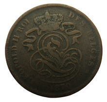 Load image into Gallery viewer, 1870 Belgium 2 Centimes Coin
