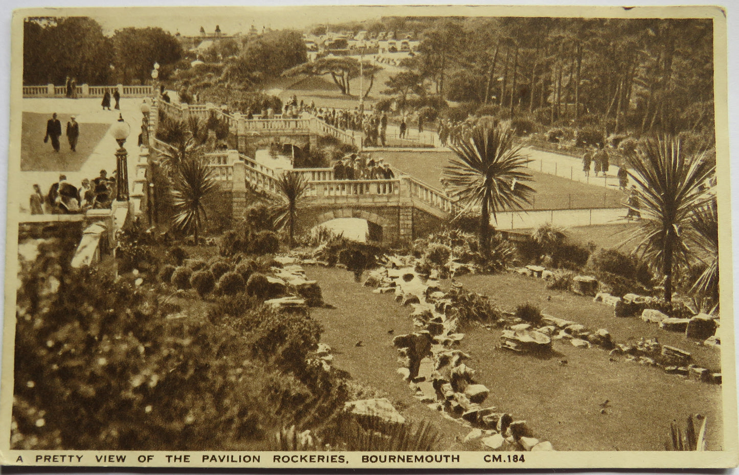 Vintage Postcard of a Pretty View of the Pavilion Rockeries, Bournemouth