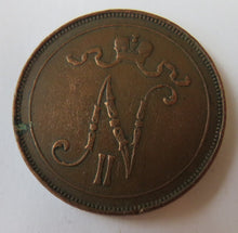 Load image into Gallery viewer, 1910 Finland 10 Pennia Coin
