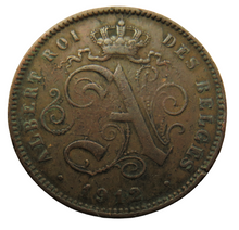 Load image into Gallery viewer, 1912 Belgium 2 Centimes Coin
