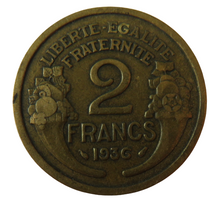 Load image into Gallery viewer, 1936 France 2 Francs Coin
