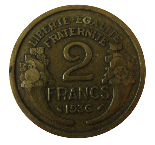 1936 France 2 Francs Coin