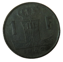 Load image into Gallery viewer, 1942 Belgium 1 Franc Coin
