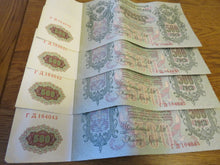 Load image into Gallery viewer, 4 Consecutive 1912 Russia 500 Roubles Large Banknotes
