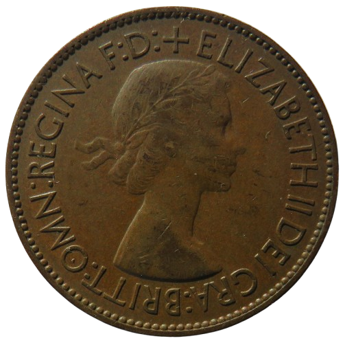 1953 Queen Elizabeth II One Penny Coin - Great Britain
