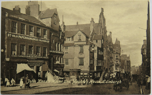 Vintage Postcard of John KNox's House and Moubray House, Edinburgh