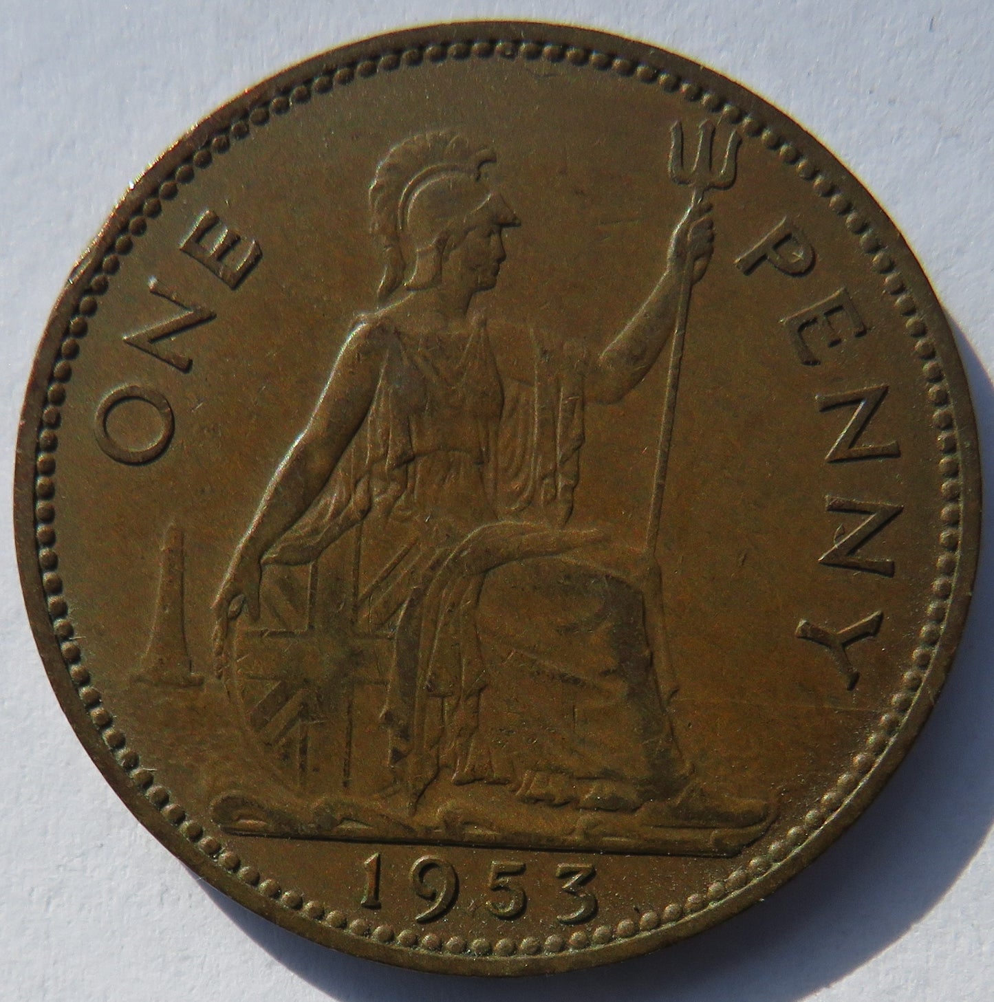 1953 Queen Elizabeth II One Penny Coin - Great Britain