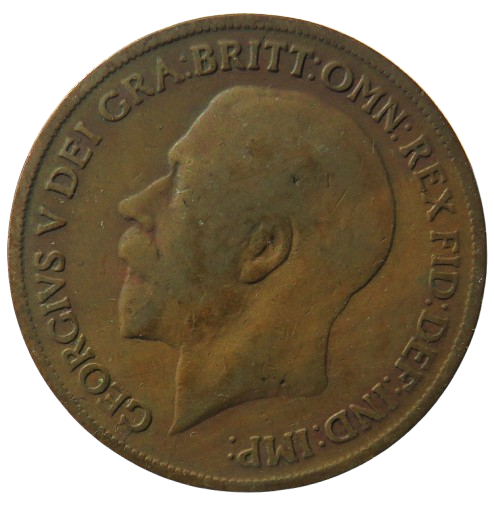 1918-KN King George V One Penny Coin - Great Britain