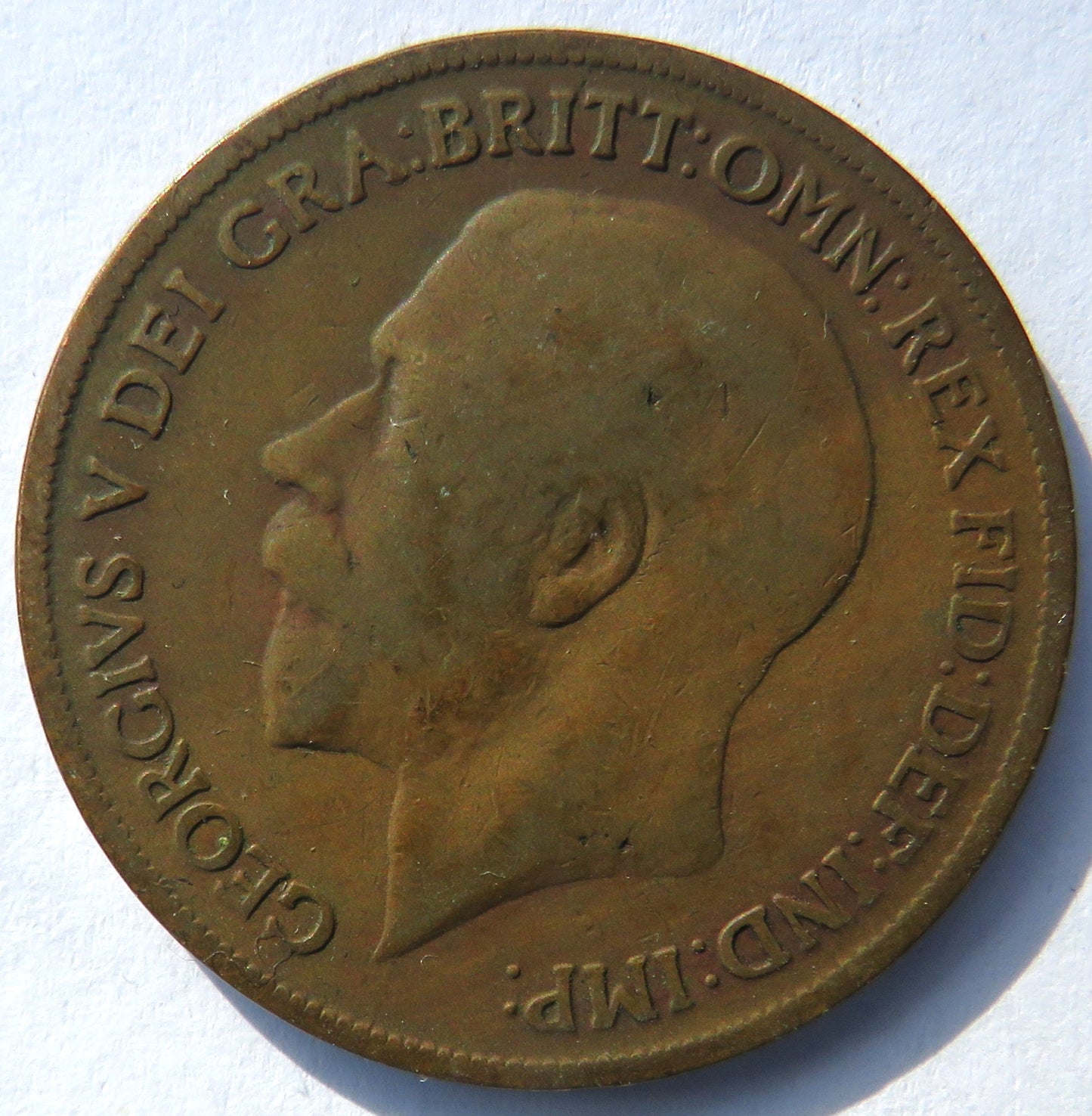 1918-KN King George V One Penny Coin - Great Britain