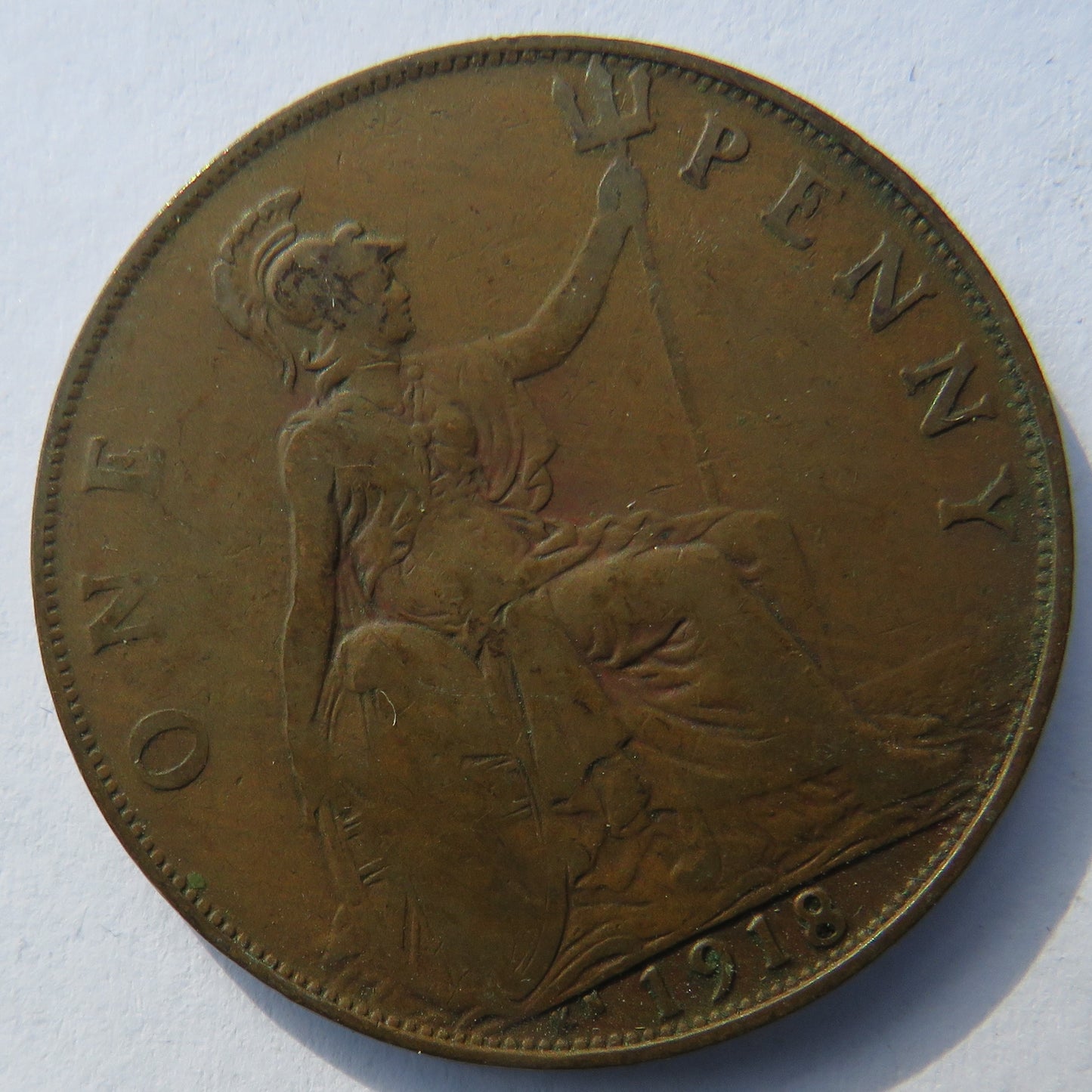 1918-KN King George V One Penny Coin - Great Britain