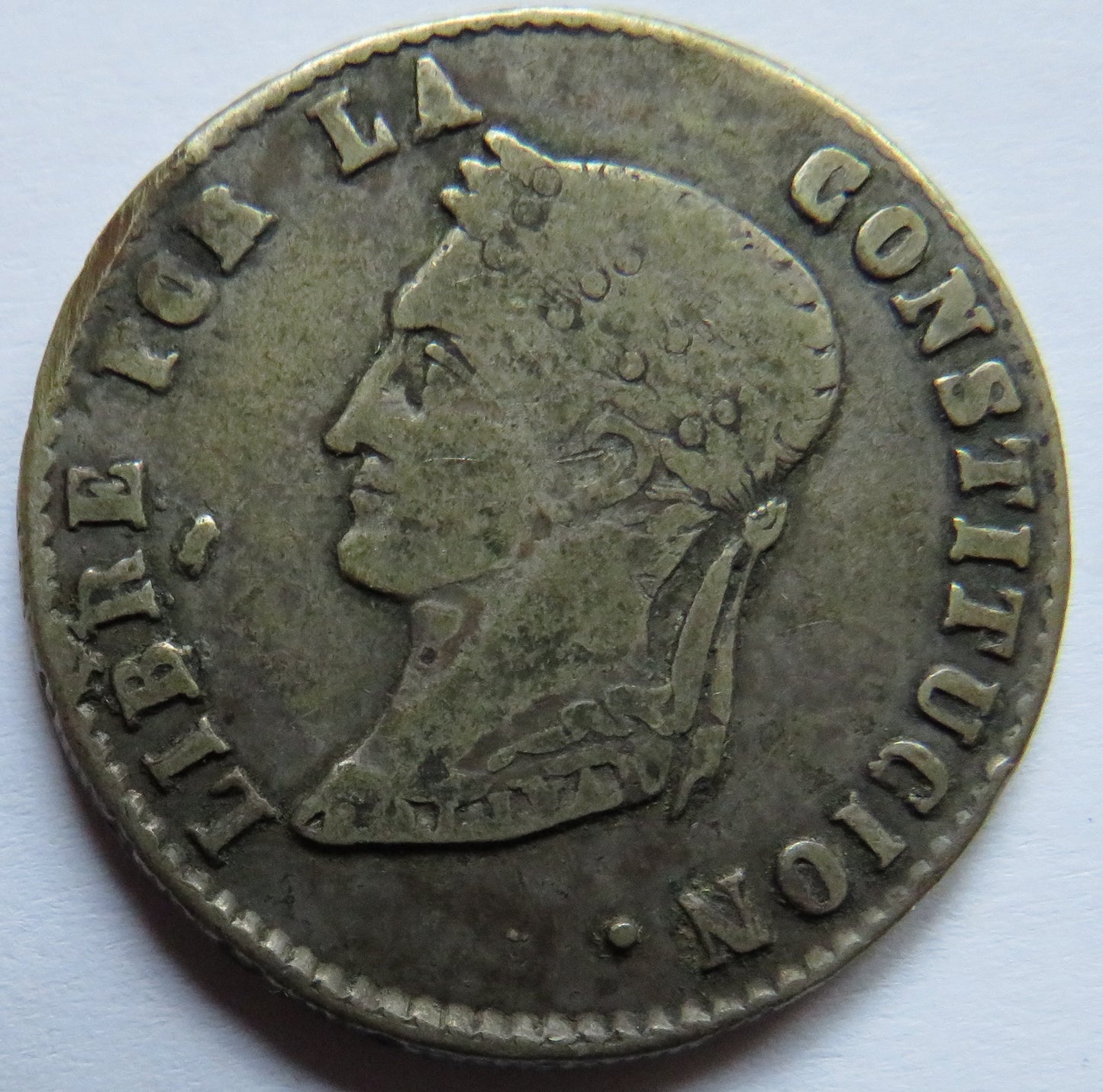 1857 Bolivia Silver 4 Soles Coin