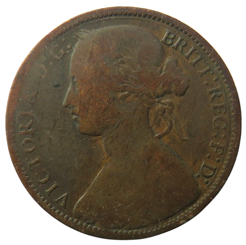 1867 Queen Victoria One Penny Coin - Great Britain