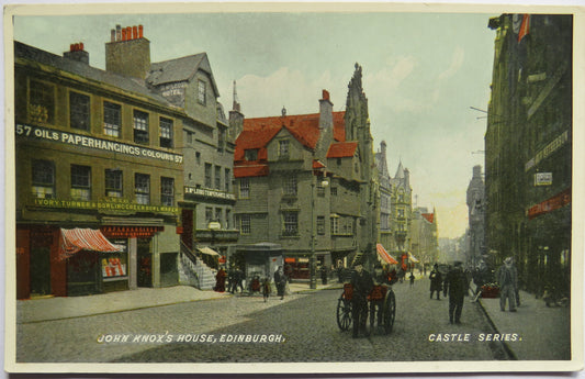 Vintage Postcard of John Knox's House, Edinburgh, Castle Series