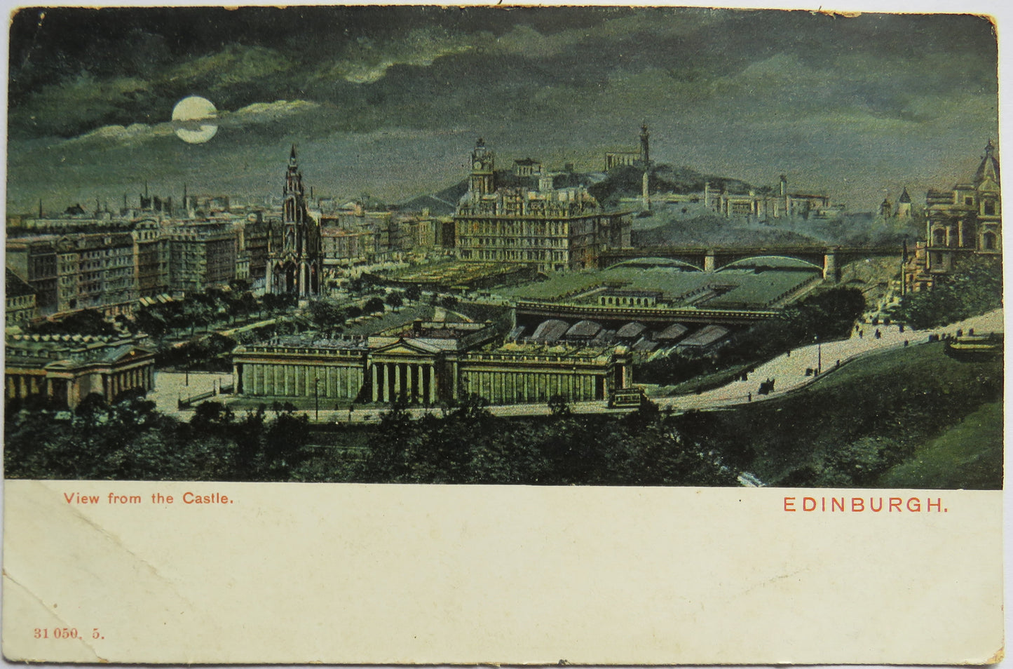 Vintage Postcard of Edinburgh, Views from the Castle