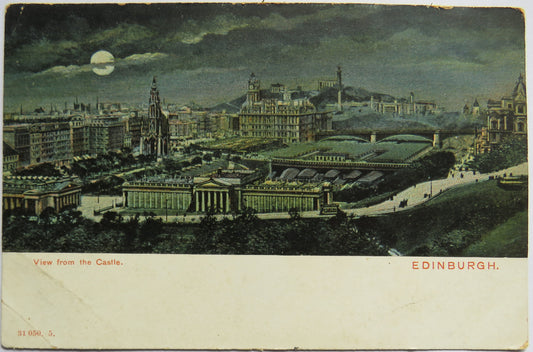 Vintage Postcard of Edinburgh, Views from the Castle