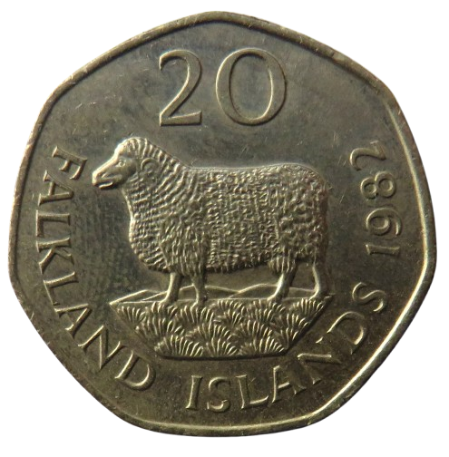 1982 Queen Elizabeth II Falkland Islands Twenty Pence 20p Coin