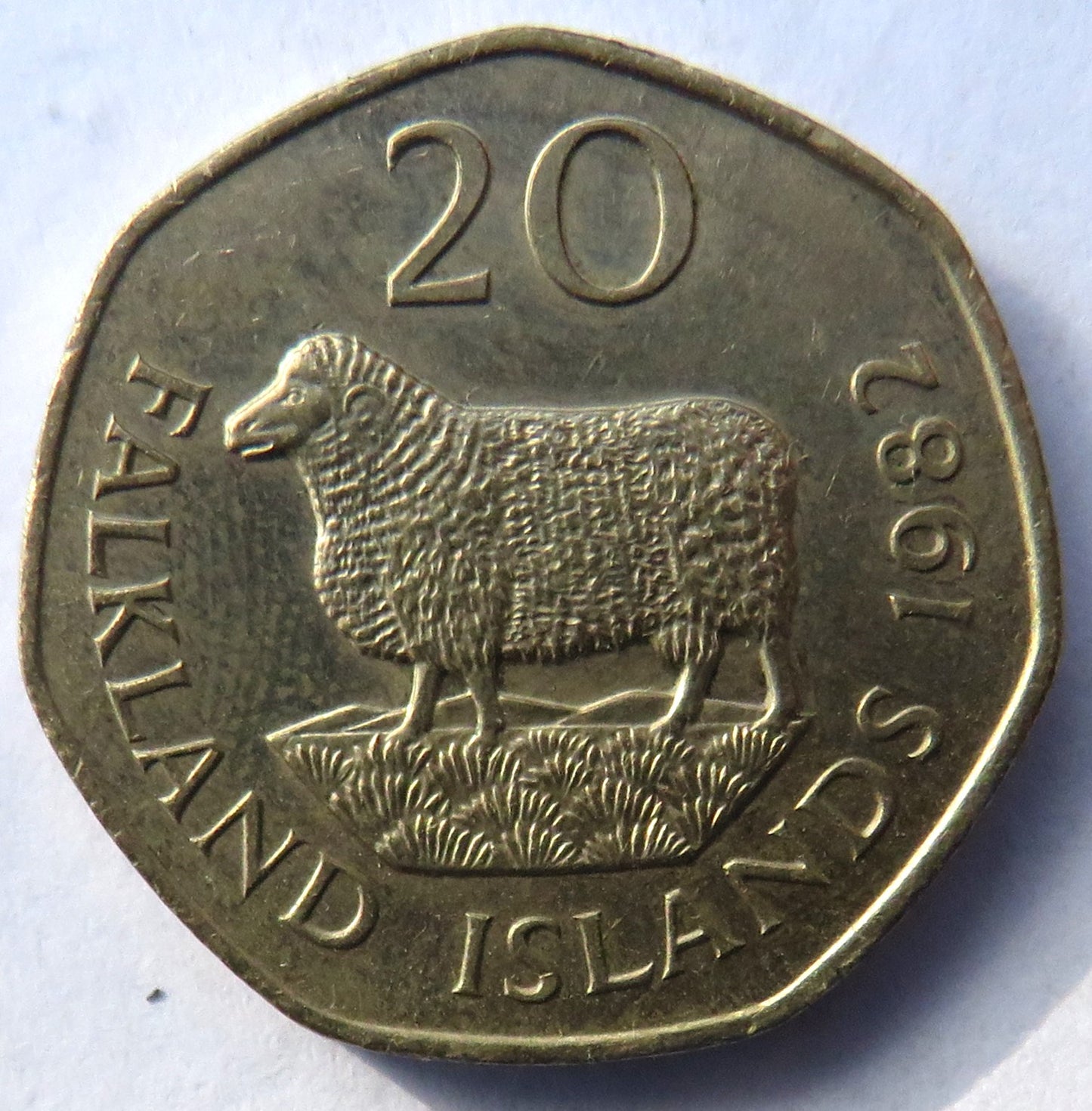 1982 Queen Elizabeth II Falkland Islands Twenty Pence 20p Coin