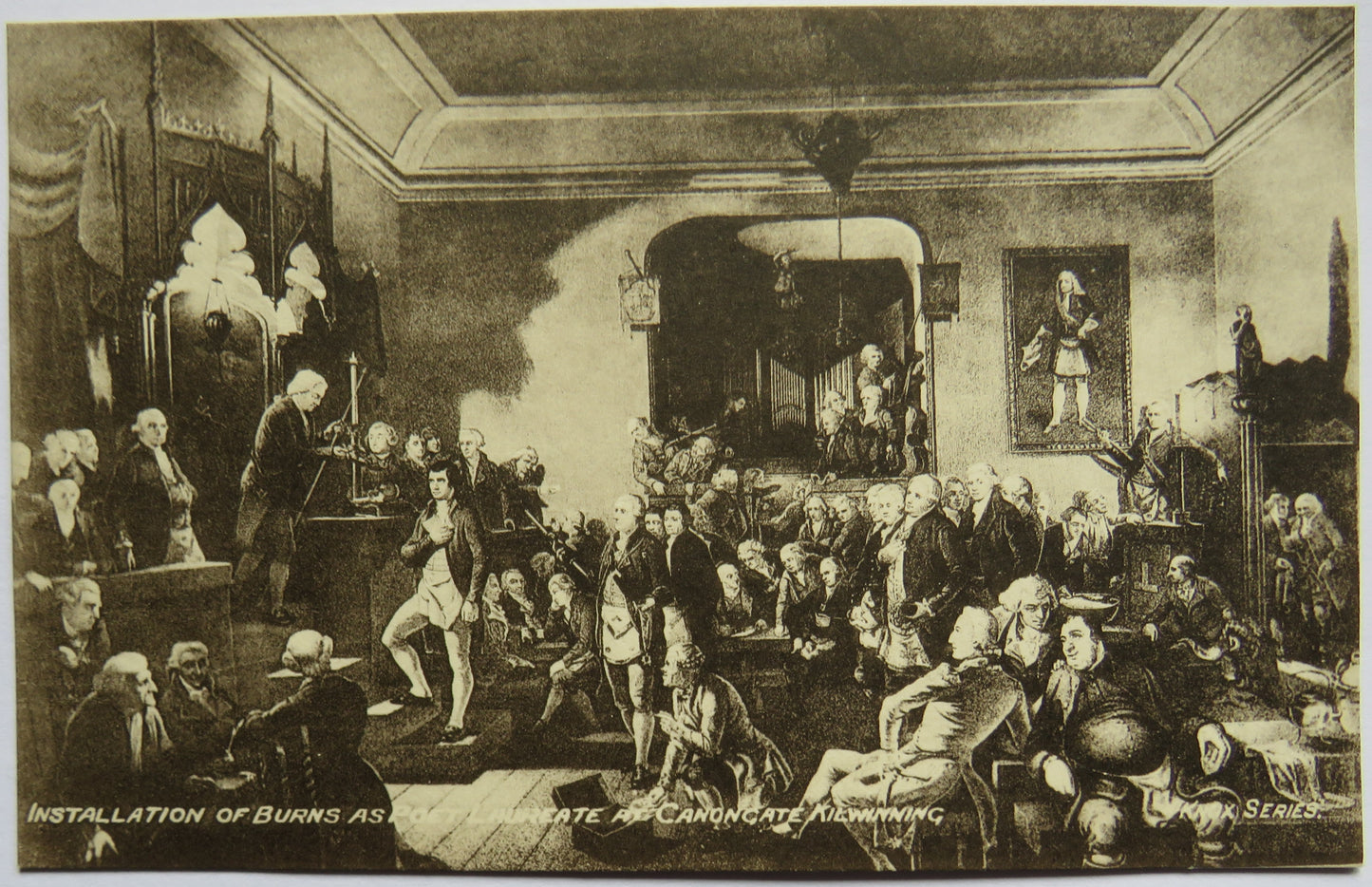 Vintage Postcard of Installation of Burns as Poet Laureate at Canongate Kilwinning