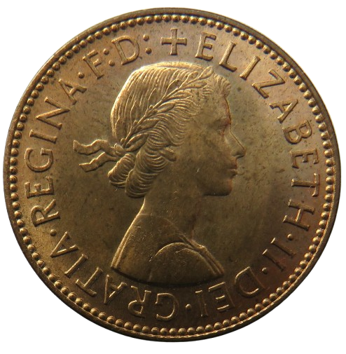 1958 Queen Elizabeth II Halfpenny Coin Unc - Great Britain