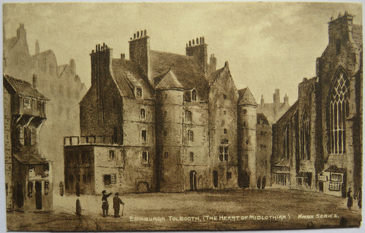 Vintage Postcard of Edinburgh Tolbooth, (The Heart of Midlothian) - Knox Series