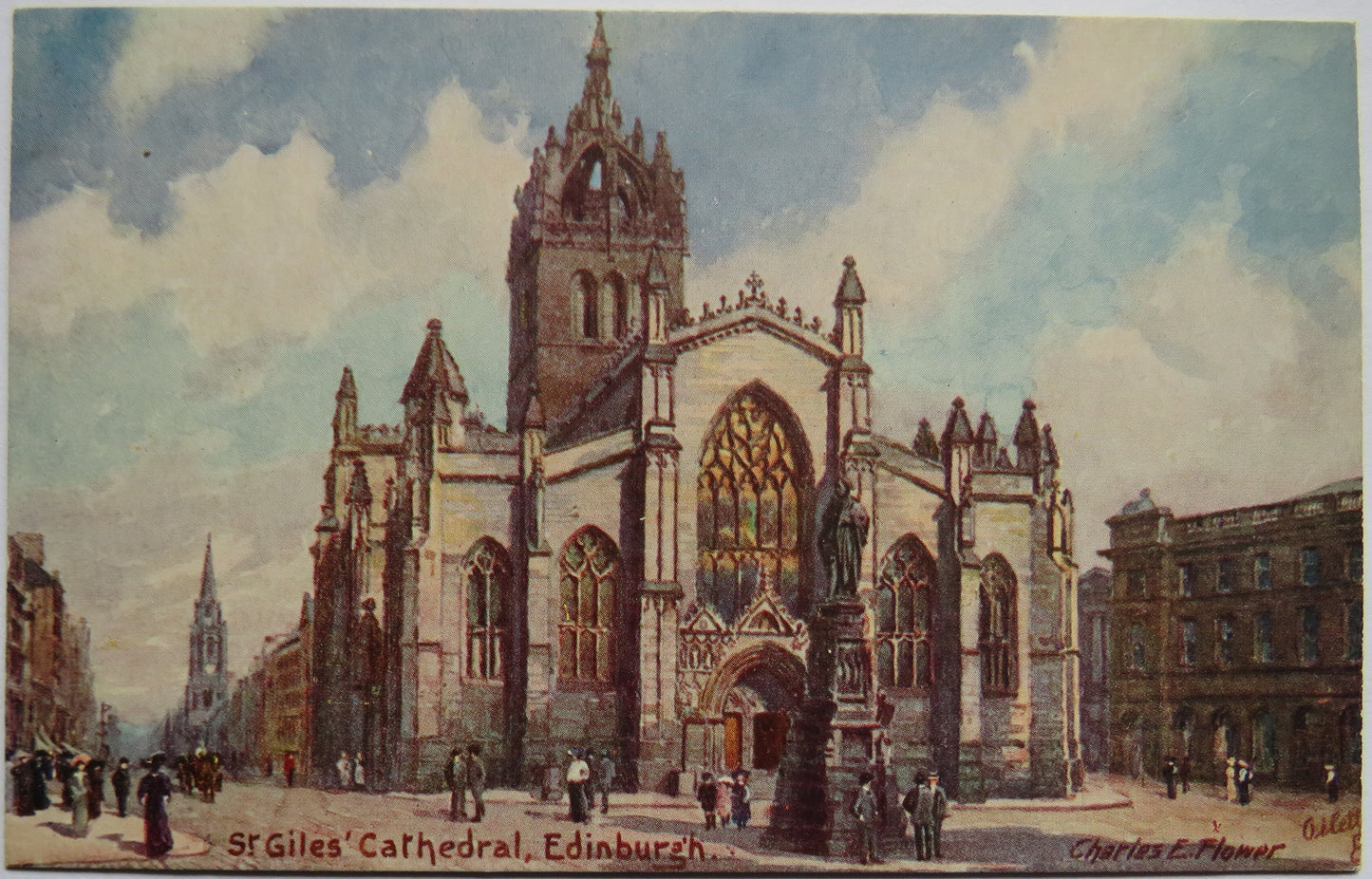 Vintage Postcard of St. Giles' Cathedral, Edinburgh - Charles E. Flower