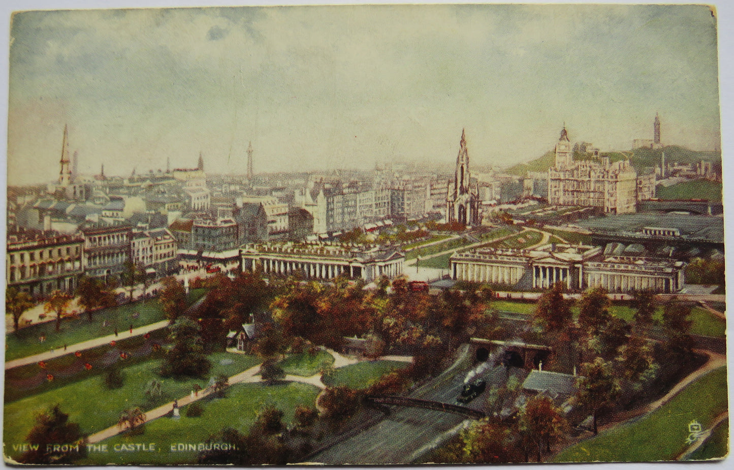 Vintage Postcard of View from the Castle, Edinburgh