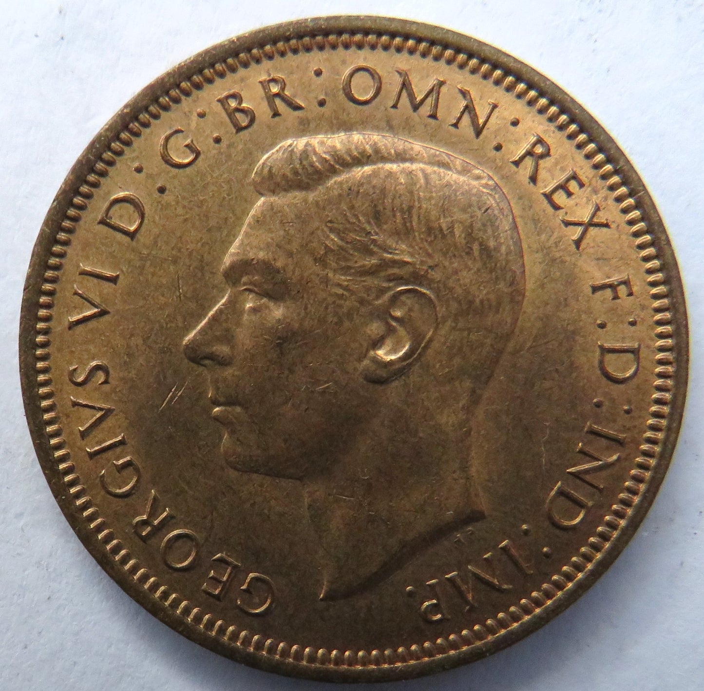 1944 King George VI Halfpenny Coin Unc - Great Britain