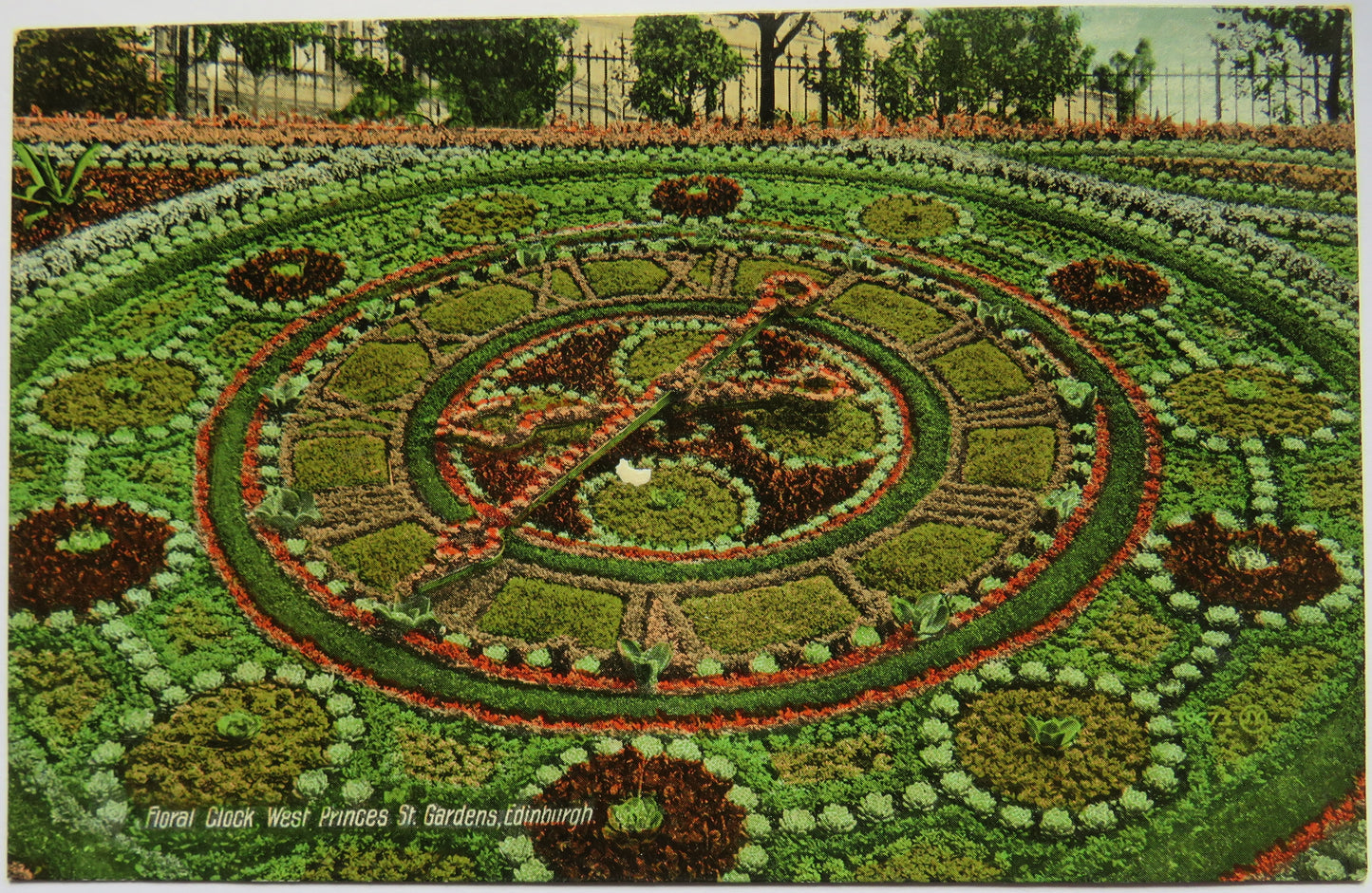 Vintage Postcard of Floral Clock, West Princes St. Gardens, Edinburgh