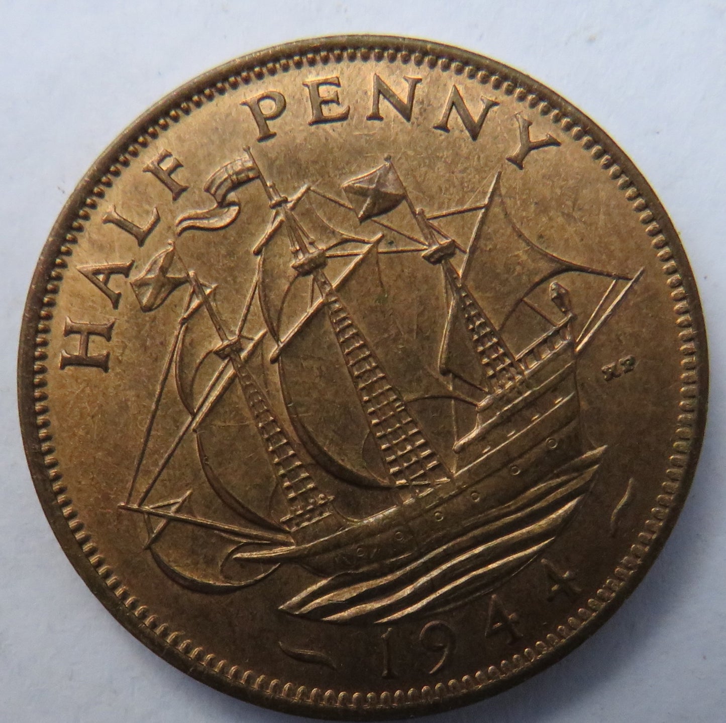1944 King George VI Halfpenny Coin Unc - Great Britain