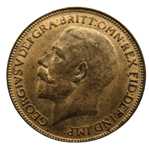 1924 King George V Farthing Coin - High Grade - Great Britain