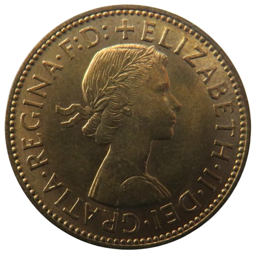 1958 Queen Elizabeth II Halfpenny Coin Unc - Great Britain