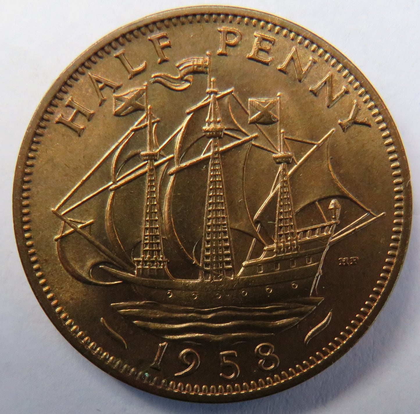 1958 Queen Elizabeth II Halfpenny Coin Unc - Great Britain