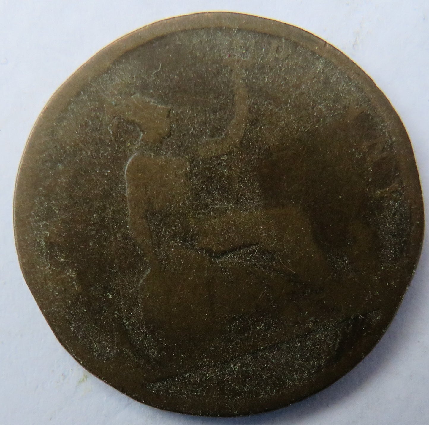 1861 Queen Victoria Bun Head Halfpenny Coin - Great Britain