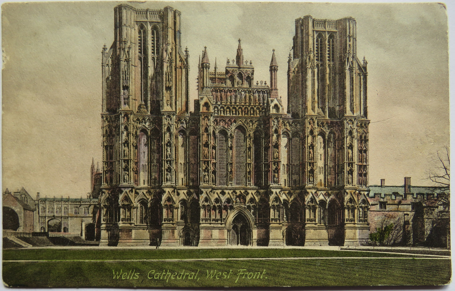 Vintage Postcard of Wells Cathedral, West Front