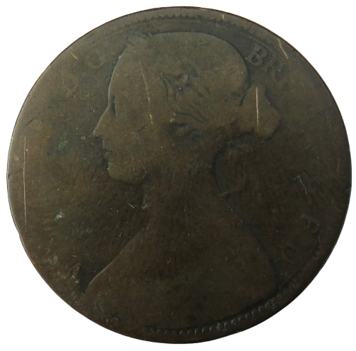 1864 Queen Victoria One Penny Coin - Great Britain