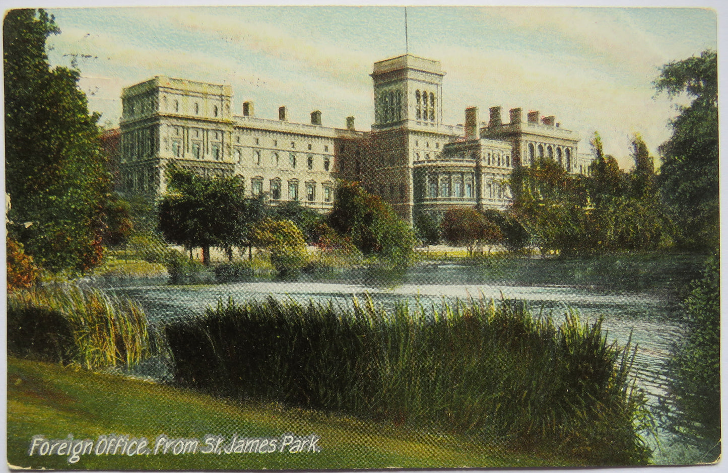 Vintage Postcard of Foreign Office, from St. James Park