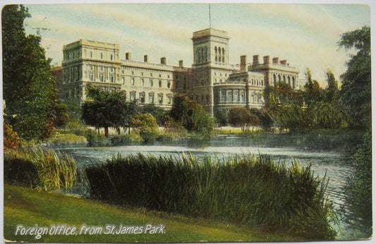 Vintage Postcard of Foreign Office, from St. James Park
