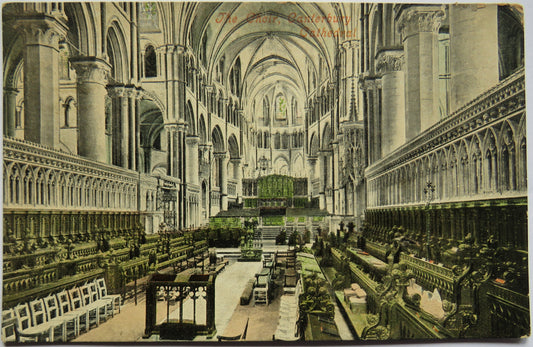 Vintage Postcard of the Choir, Canterbury Cathedral, 1906