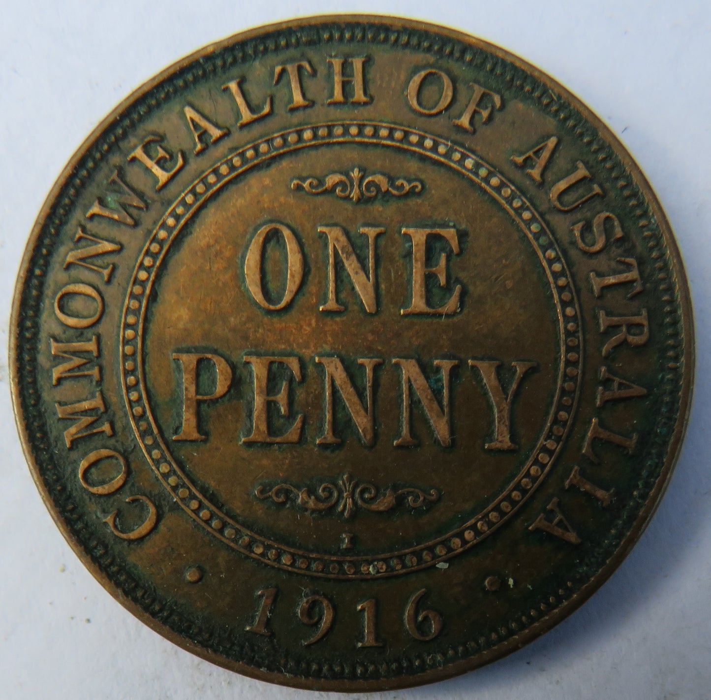 1916-I King George V Australia One Penny Coin