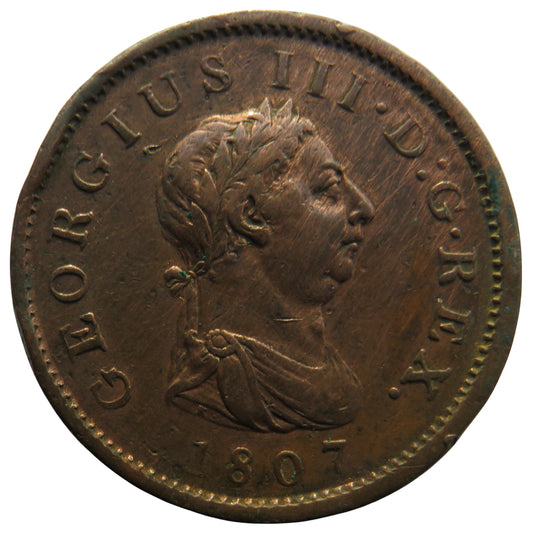 1807 King George III One Penny Coin - Great Britain