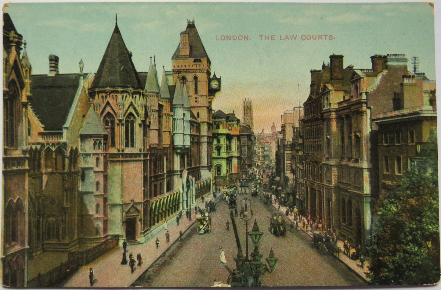 Vintage Postcard of London, The Law Courts
